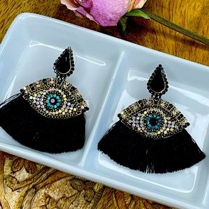 Evil Eye Tassel Earrings